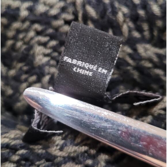 Express Gray Speckled Knit Sweater Sz S 3/4 Sleeve V-Neck Cozy Capsule Classic - Picture 8 of 10